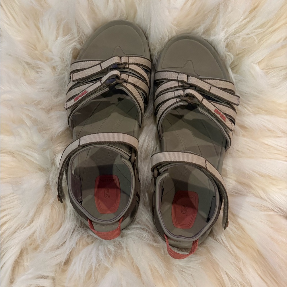Teva Gray Sandals with Pink Highlights